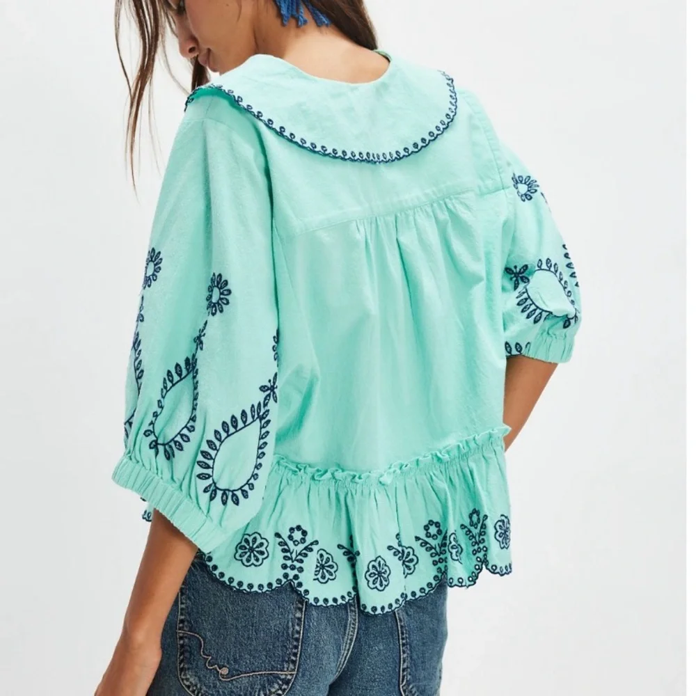 NWT Free People Arcadia Blouse, XS - Picture 3 of 5